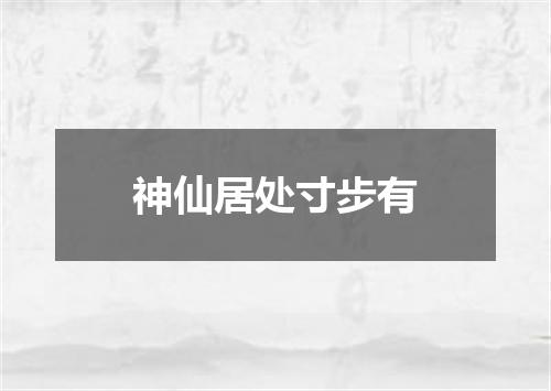 神仙居处寸步有