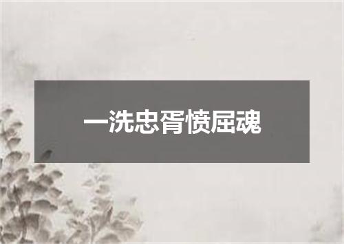 一洗忠胥愤屈魂