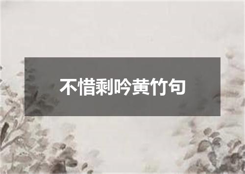 不惜剩吟黄竹句