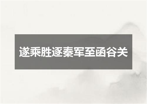 遂乘胜逐秦军至函谷关