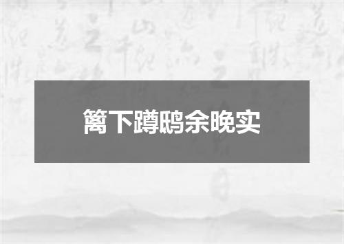 篱下蹲鸱余晚实