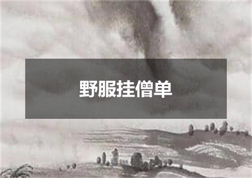 野服挂僧单