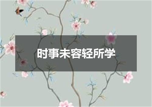 时事未容轻所学
