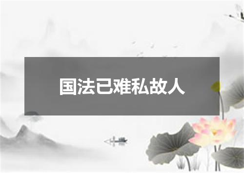 国法已难私故人