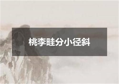 桃李畦分小径斜