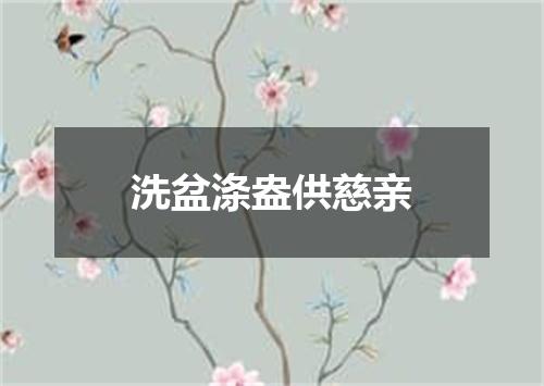洗盆涤盎供慈亲