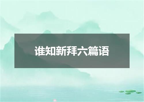 谁知新拜六篇语