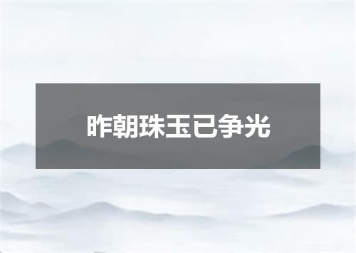 昨朝珠玉已争光