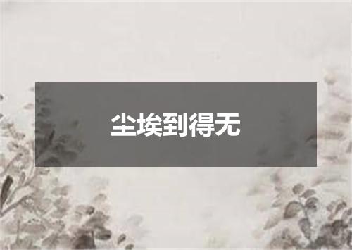 尘埃到得无