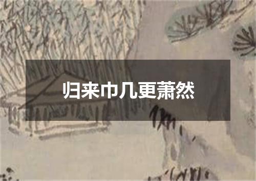 归来巾几更萧然