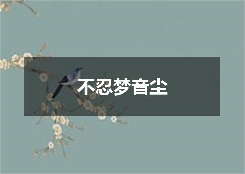 不忍梦音尘