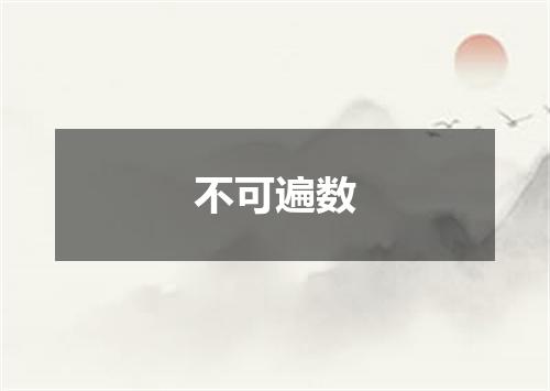 不可遍数