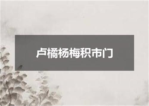 卢橘杨梅积市门