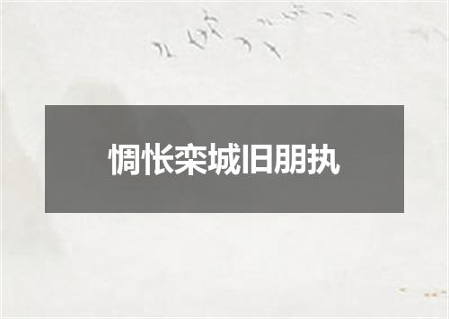 惆怅栾城旧朋执