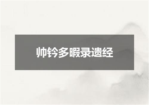 帅钤多暇录遗经