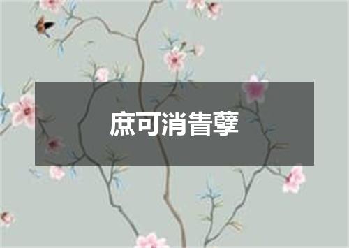 庶可消眚孽