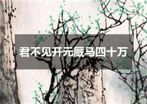 君不见开元厩马四十万