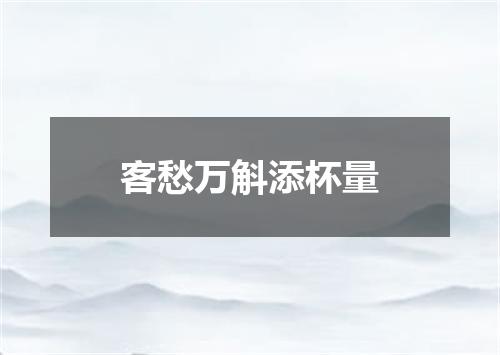 客愁万斛添杯量
