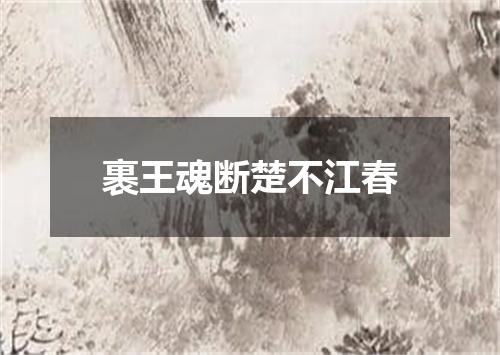 裹王魂断楚不江春
