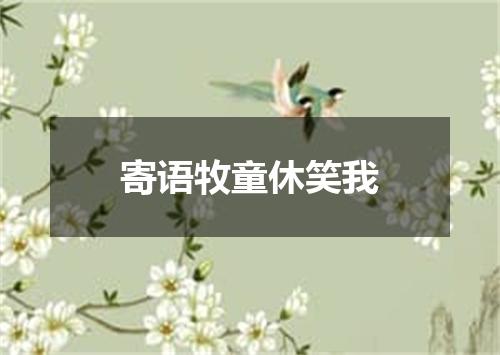 寄语牧童休笑我