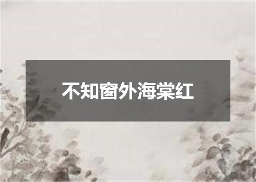不知窗外海棠红