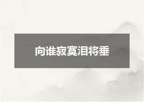 向谁寂寞泪将垂