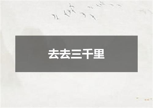 去去三千里