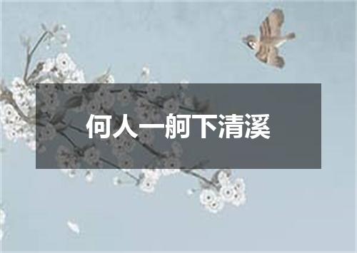 何人一舸下清溪
