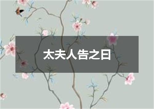 太夫人告之曰