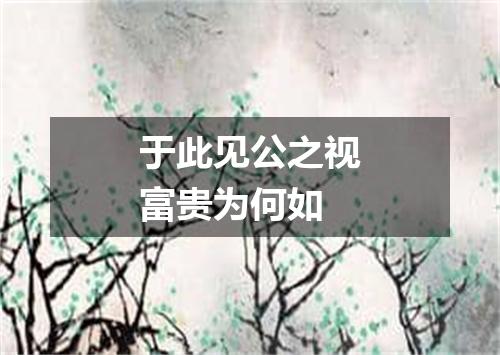 于此见公之视富贵为何如