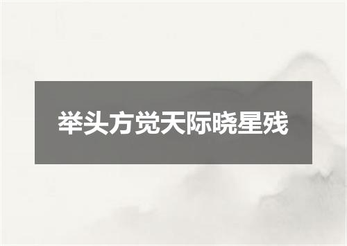 举头方觉天际晓星残