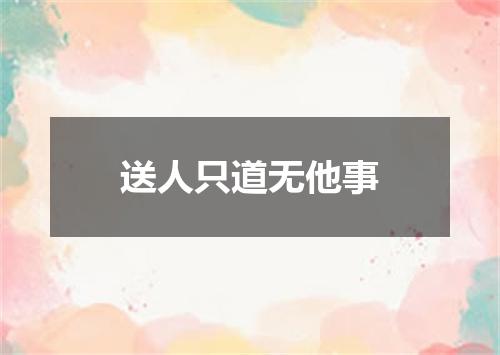 送人只道无他事
