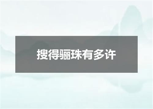 搜得骊珠有多许