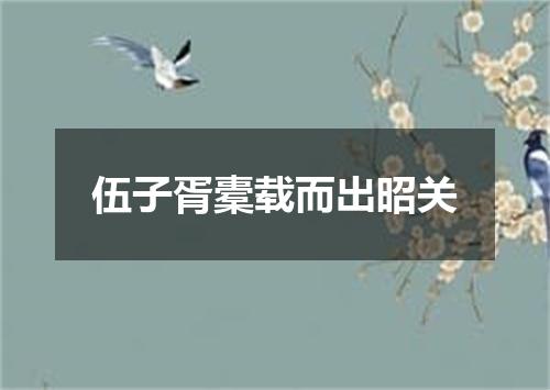 伍子胥橐载而出昭关