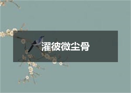 濯彼微尘骨