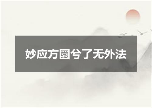 妙应方圜兮了无外法