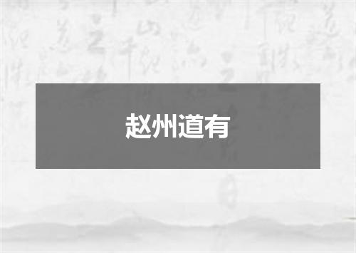赵州道有