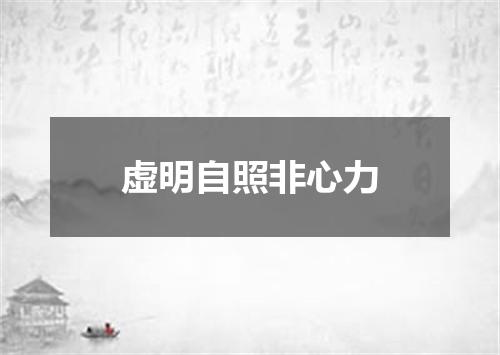 虚明自照非心力