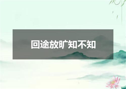 回途放旷知不知
