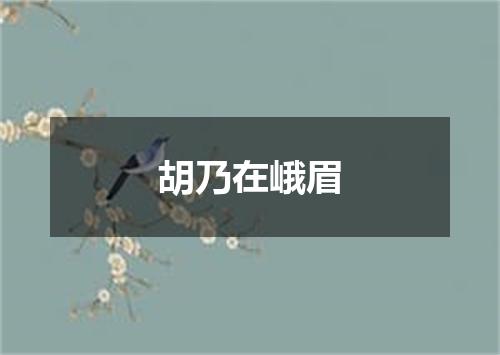 胡乃在峨眉