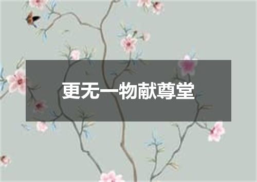 更无一物献尊堂