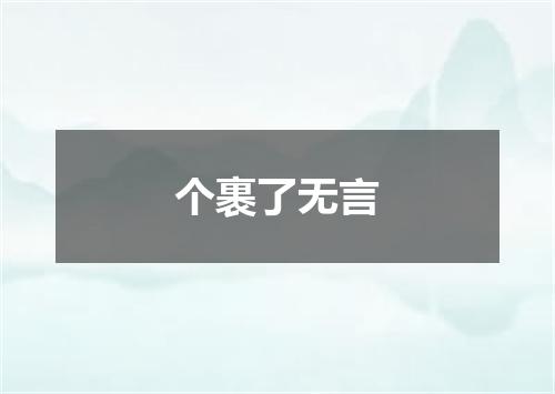 个裹了无言