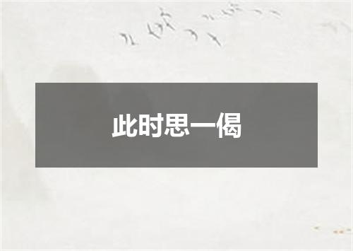 此时思一偈
