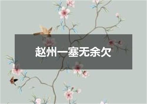 赵州一塞无余欠