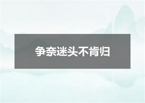 争奈迷头不肯归