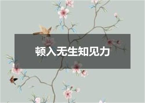 顿入无生知见力