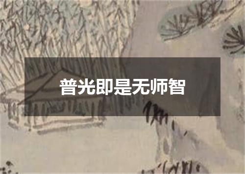 普光即是无师智