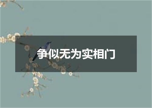争似无为实相门