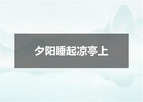 夕阳睡起凉亭上