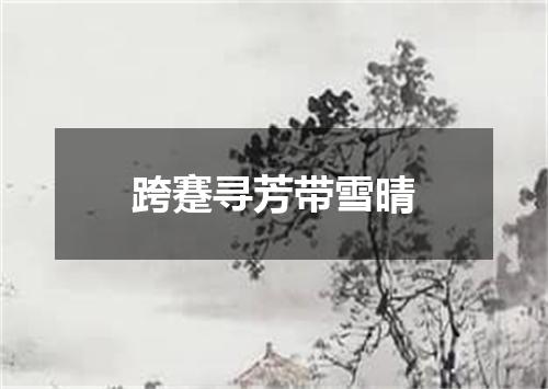 跨蹇寻芳带雪晴